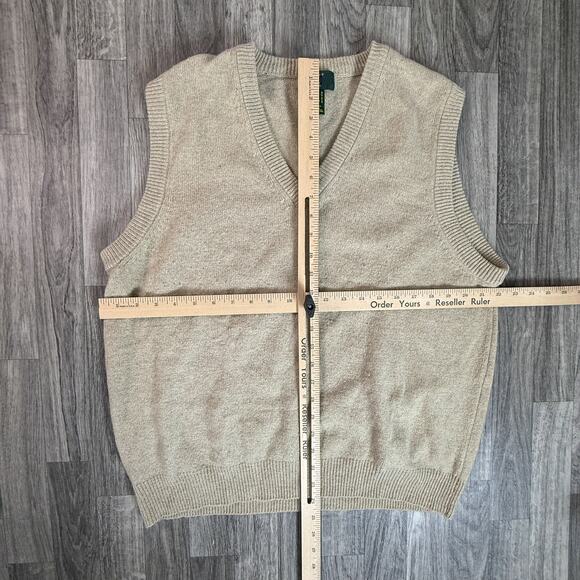 Rachel Craig 100% Pure New Wool Beige V-Neck Sweater Vest Large Made in Hawaii - Picture 4 of 4